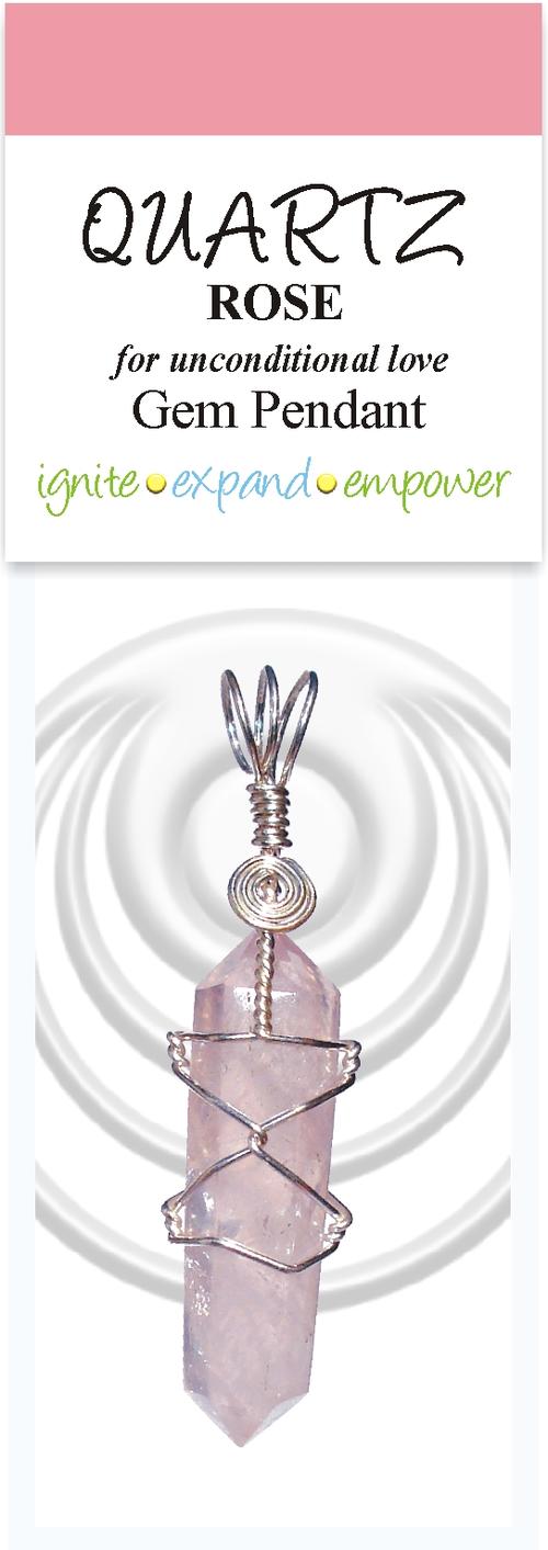 ROSE QUARTZ PENDANT (DOUBLE TERMINATED) - Image 2