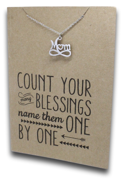 STAINLESS STEEL MOM PENDANT ON CARD (CHOOSE YOUR CARD!) - Image 2