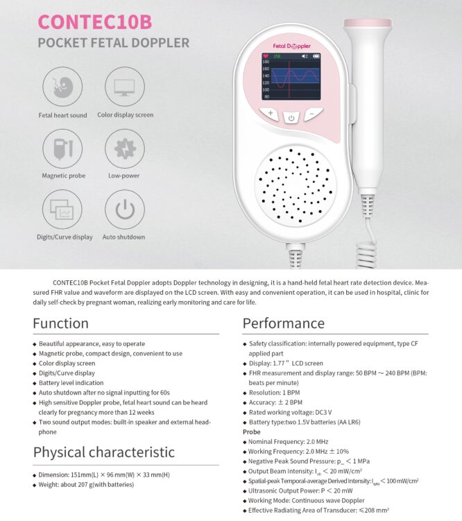 CONTEC 10B POCKET FOETAL DOPPLER - Image 3