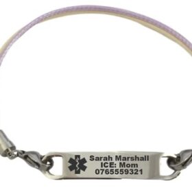 PASTEL CORDS MEDICAL ALERT PERSONALIZED ID BRACELET
