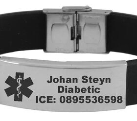 PERSONALIZED ENGRAVED MEDICAL ALERT BLACK RUBBER BRACELET