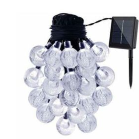 60 LED SOLAR CRYSTAL STRING BULBS SET (WARM WHITE and MULTI COLOUR)