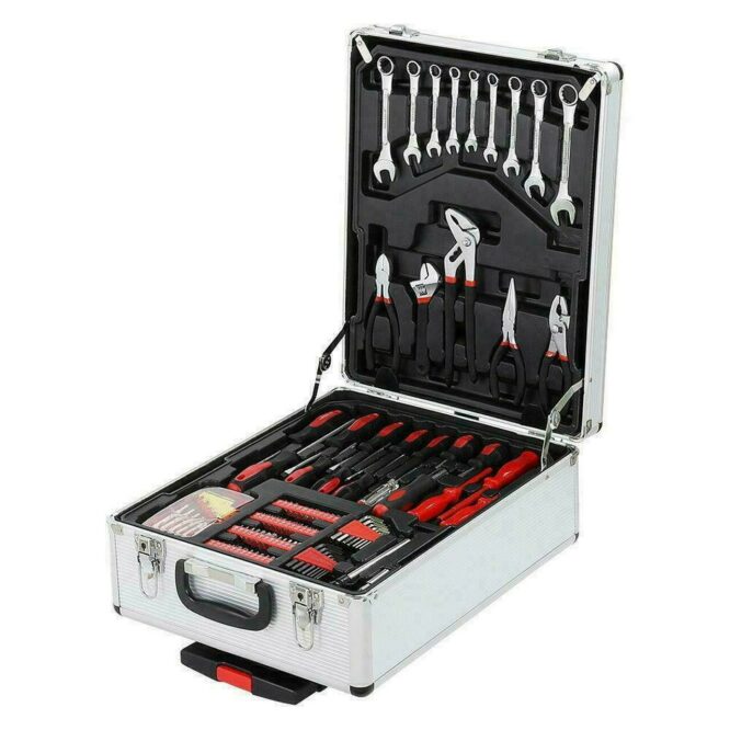 TOOLS IN ALUMINIUM CASE ON WHEELS - THIS ALUMINIUM TOOL TROLLEY HAS IT ALL!