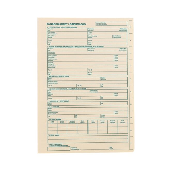 STANDARD GYNAECOLOGIST MEDICAL FILE