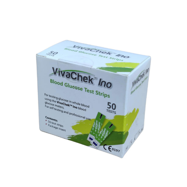 VIVACHEK INO BLOOD GLUCOSE TEST STRIPS (PACK OF 50) - Image 2