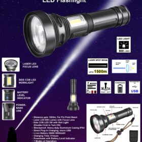 ZA-815 LASER LED FLASHLIGHT USB RECHARGEABLE