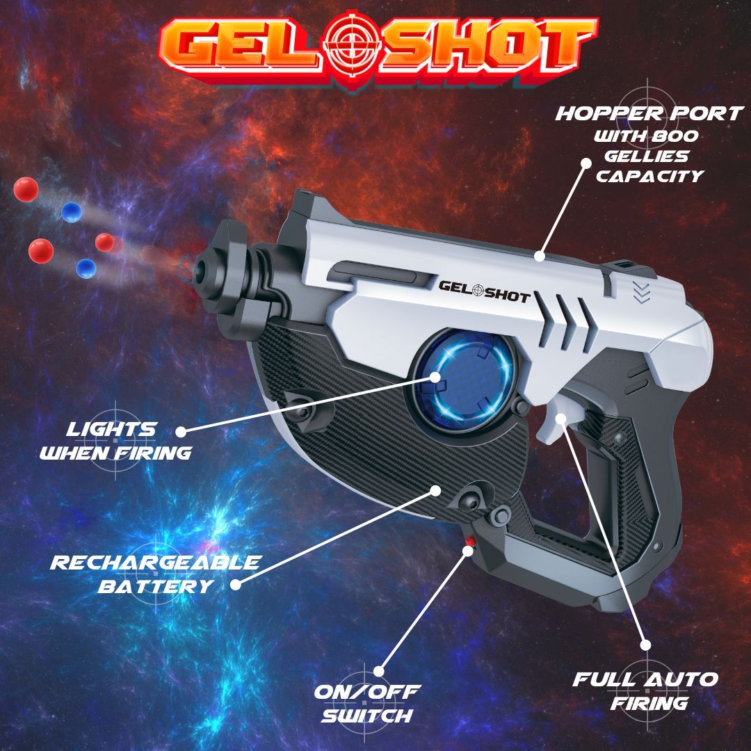 GEL SHOT BATTLE BLASTER – FULLY AUTOMATIC WITH 5000 GELLIES WATER BEADS - Image 2
