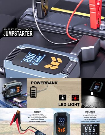 JUMP STARTER (WITH SMART CABLE) | AIR COMPRESSOR | POWERBANK | LED LIGHT – ZA-317
